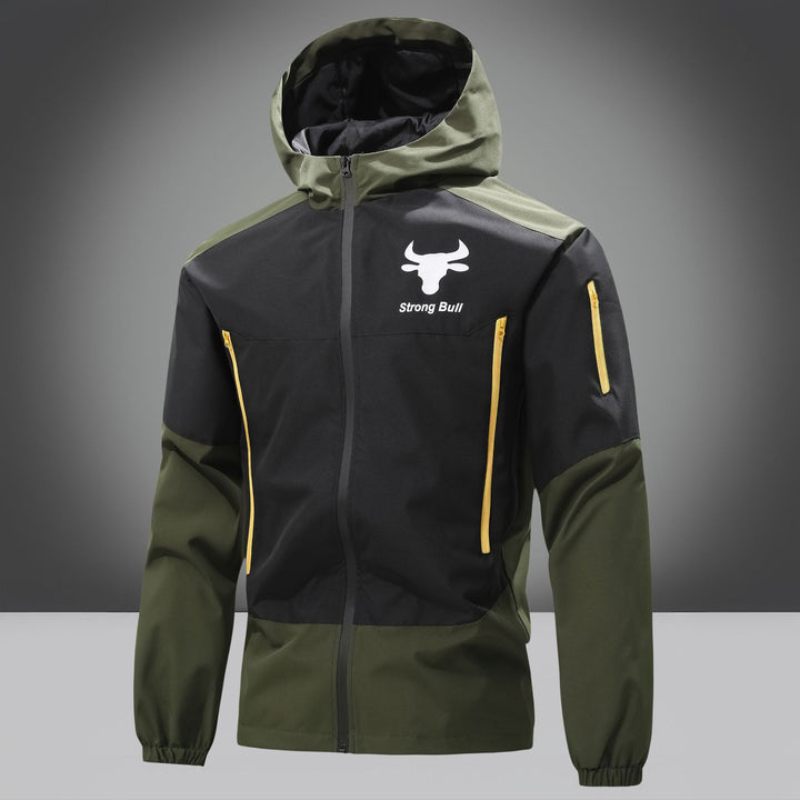 Functional jacket for men in waterproof material with practical zipped pockets Lune London