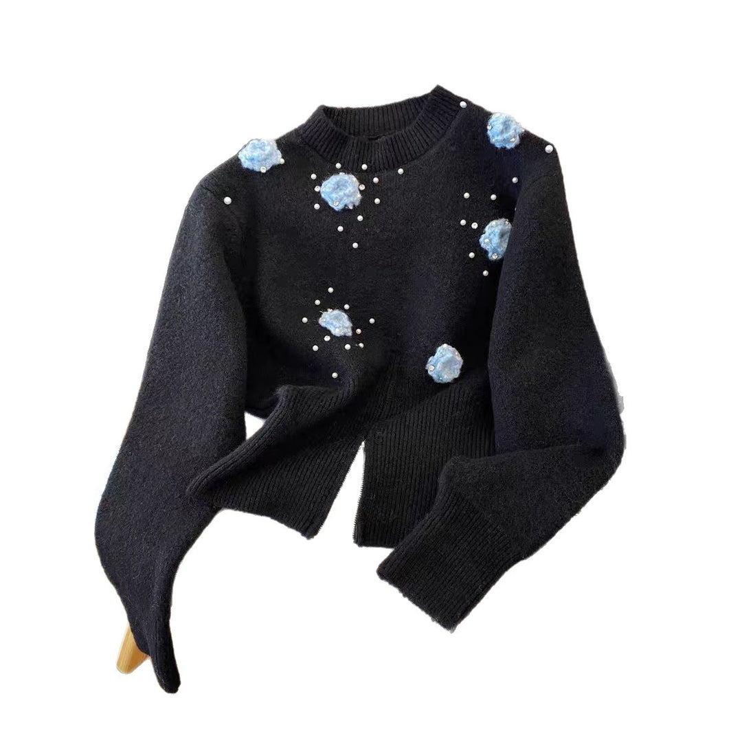Sweater stylé pour femmes avec des applications florales Chic & Stil