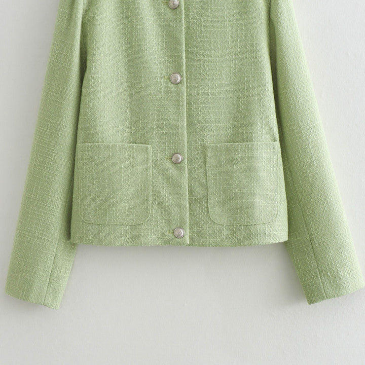 Short jacket for women with textured surface and large pockets Lune London