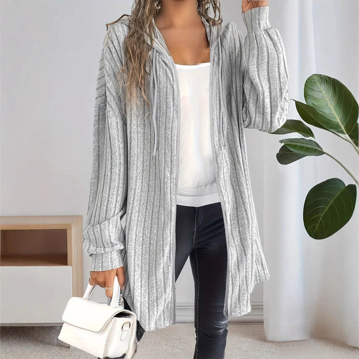Women's casual long cardigan with textured design Lune London