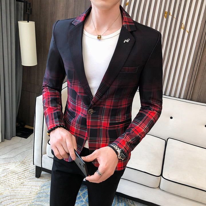 Elegant checked blazer for men with modern cut and refined details Lune London
