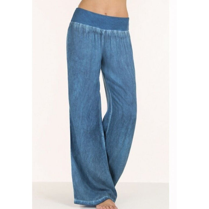 Pantalons amples et fluides pour femmes avec taille élastique et look denim tendance Chic & Stil
