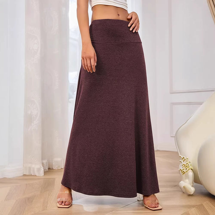 Women's maxi skirt made of soft jersey with elastic waistband and flowing cut Lune London