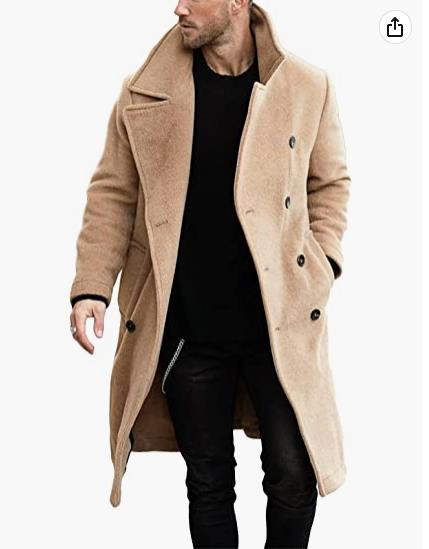 Men's Coat In Modern Double-Breasted Look Lune London