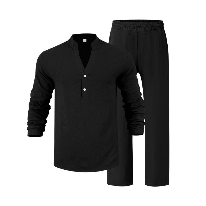 Men's leisure set with long sleeve shirt and comfortable joggers Lune London