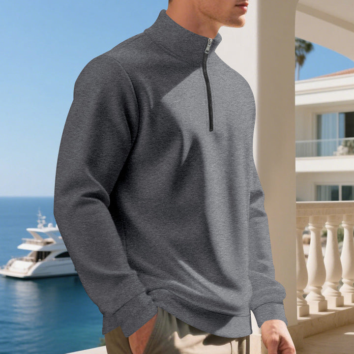 Sporty pullover for men with half-zip and breathable structure Lune London