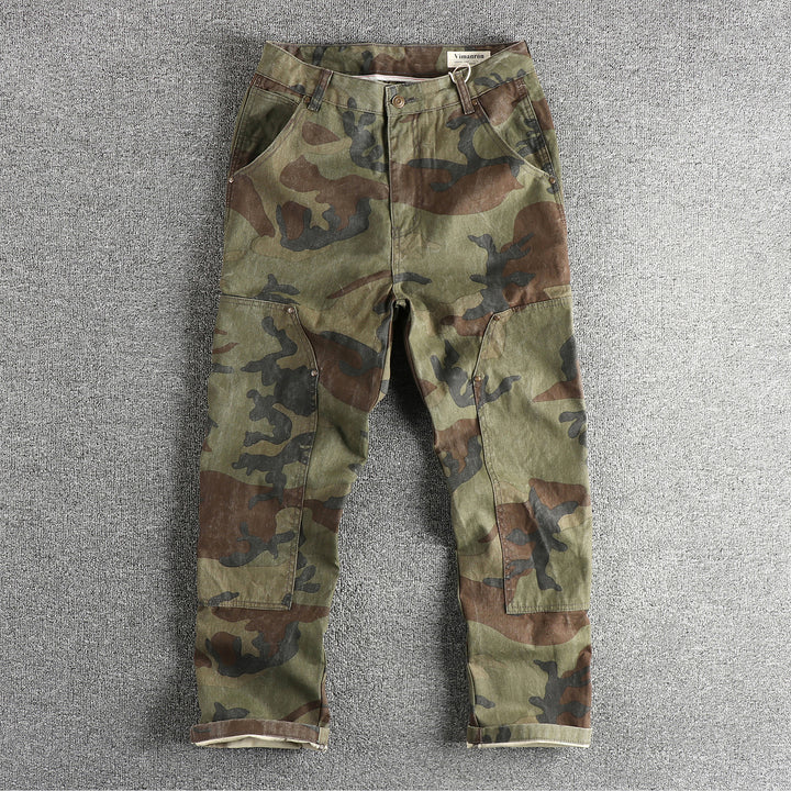 Men's cargo pants in modern camouflage design with multifunctional pockets Lune London