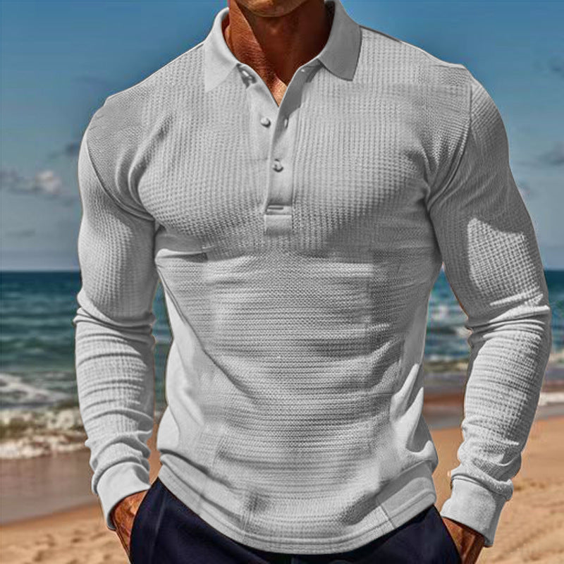 Long sleeve polo shirt for men with structured design Lune London