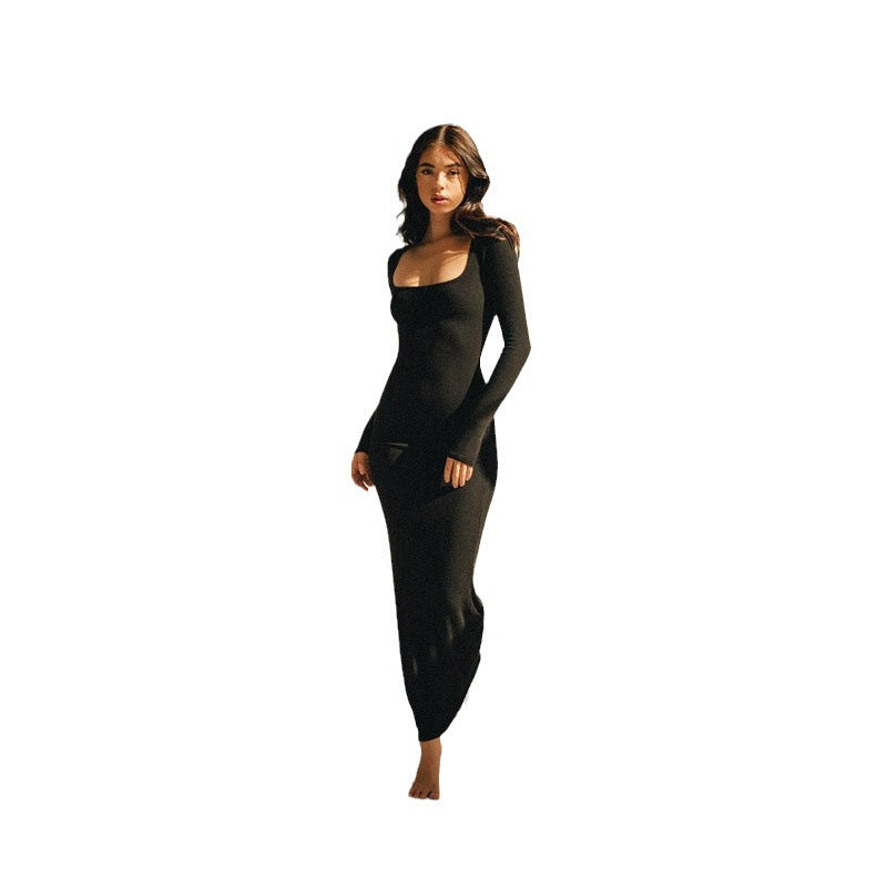 Long fitted long sleeve dress for women Lune London