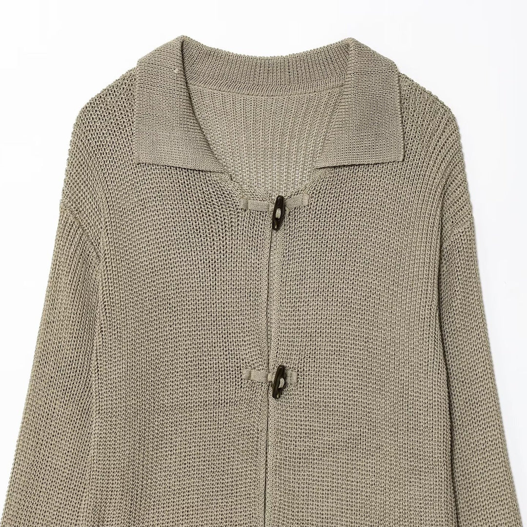 Lightweight knitted jacket for women with stylish button details Lune London