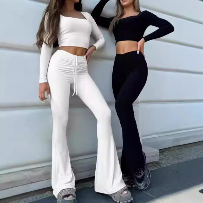 Women High-Waisted Jogger and Sports Crop Top Set Lune London