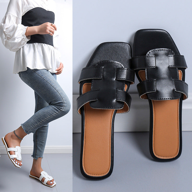 Chic and stylish slip-on sandals for women with wide straps