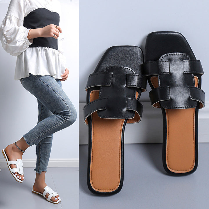 Chic and stylish slip-on sandals for women with wide straps