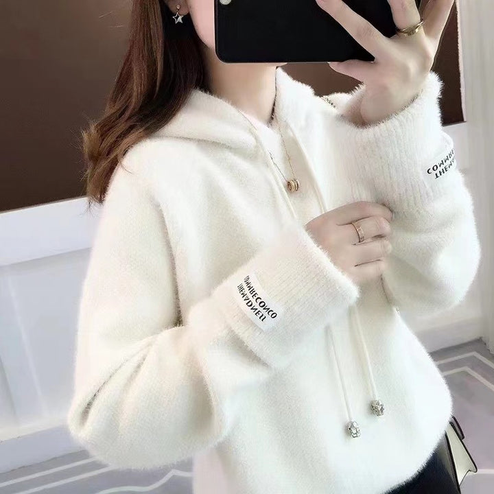 Ladies Cozy Hooded Sweatshirt with Drawstring and High Neck Lune London