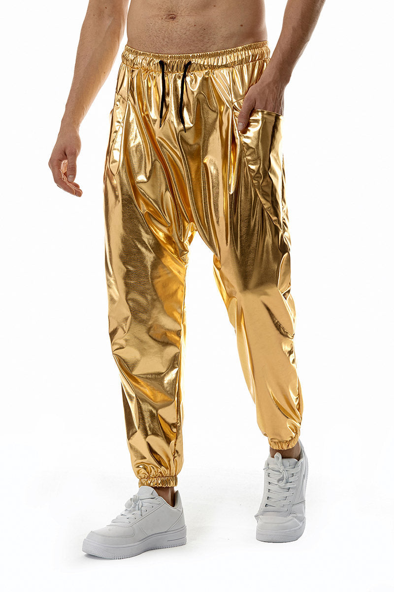 Shiny leisure pants for men with practical side pockets and an elastic waistband Lune London