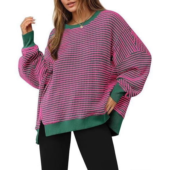 Lune London Casual Striped Oversized Sweater for Women