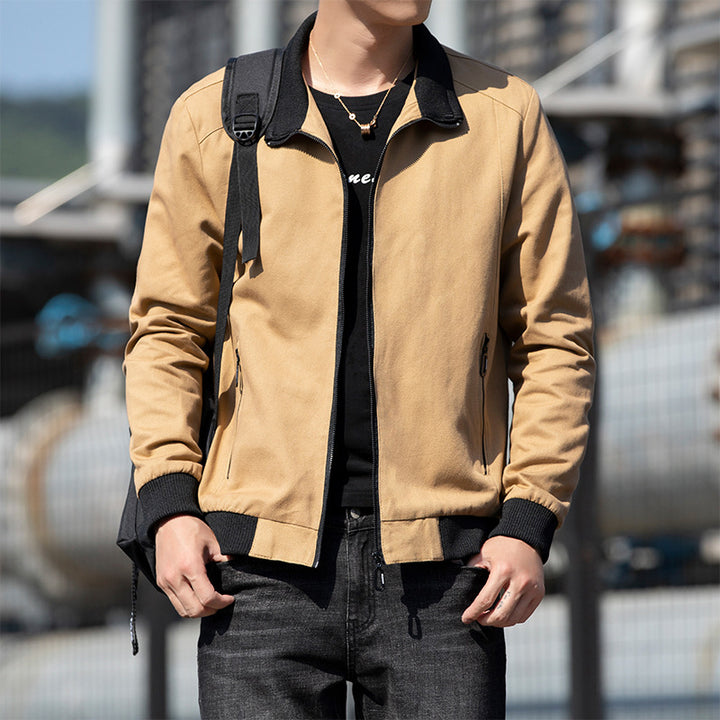 Casual transitional jacket for men with zipper and high collar Lune London