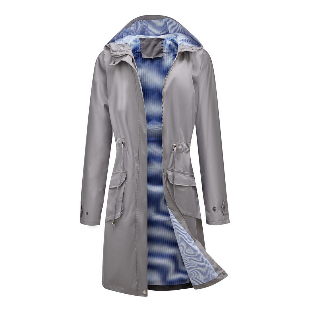 Women's windbreaker leisure jacket with practical drawstrings and inner lining Lune London