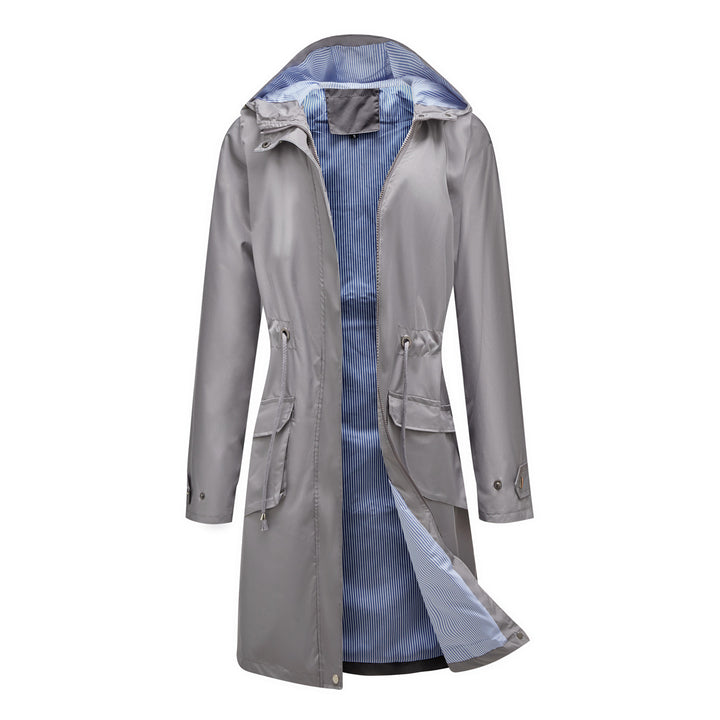 Women's windbreaker leisure jacket with practical drawstrings and inner lining Lune London
