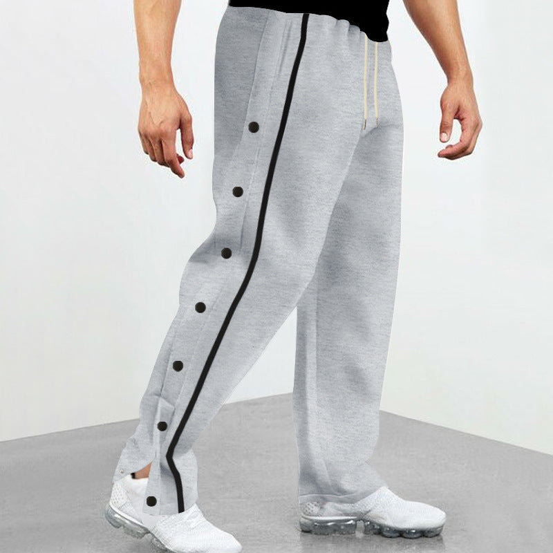 Sport leisure pants for men with side print and three snap buttons Lune London