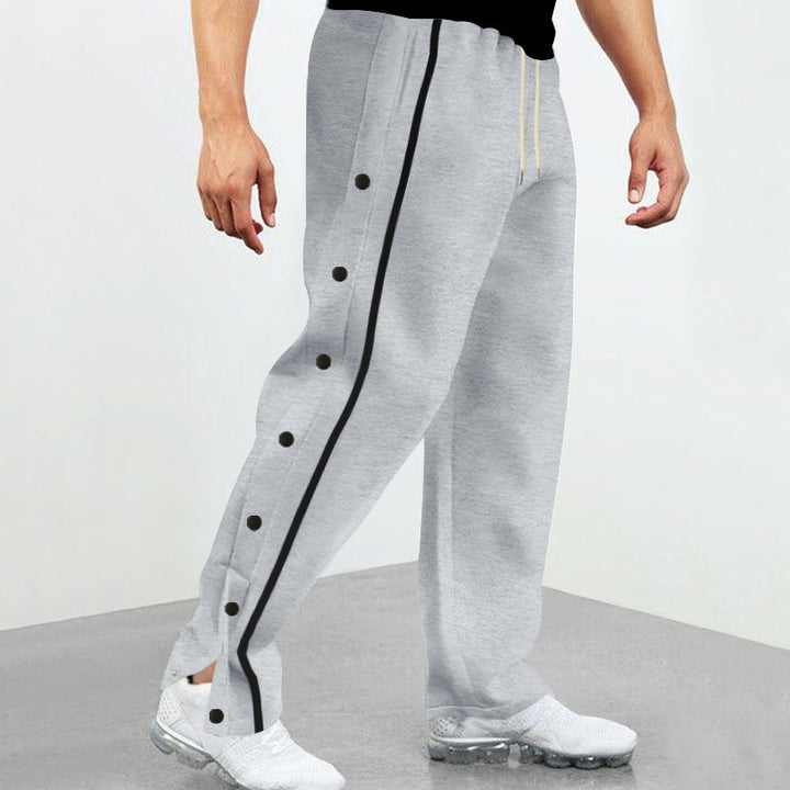 Sport leisure pants for men with side print and three snap buttons Lune London