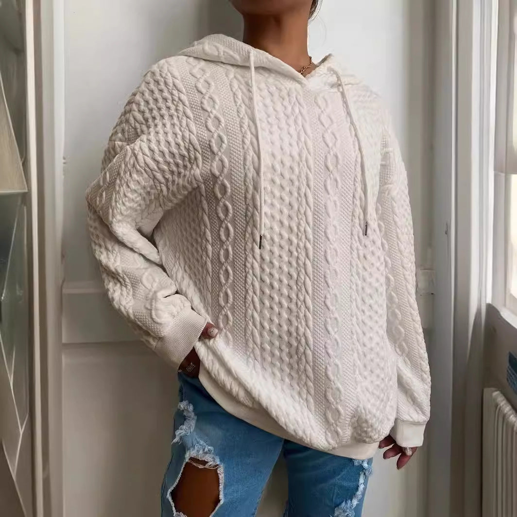 Ladies Oversized Hoodie with Patterns featuring Structured Details and a Hood Lune London