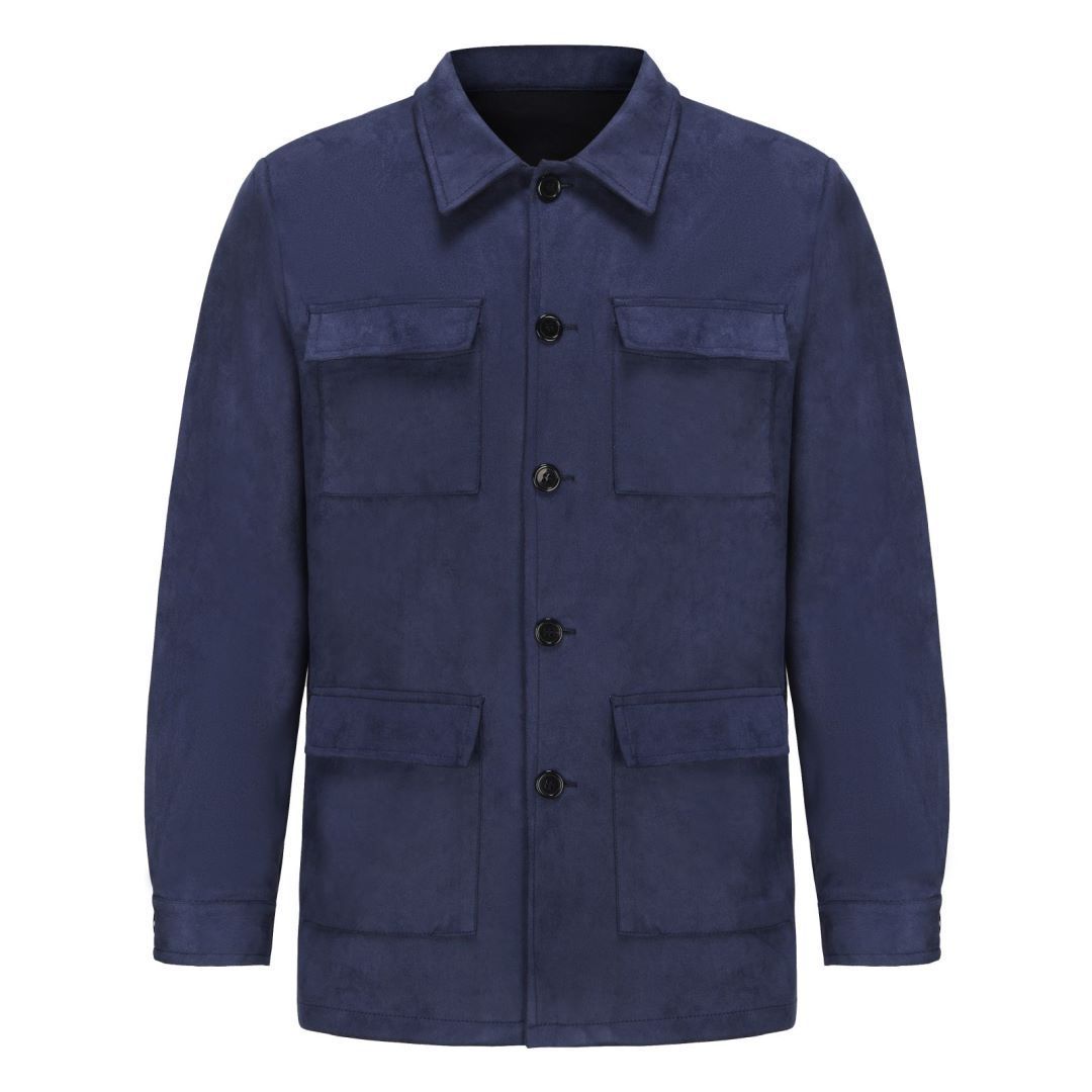Utility jacket for women with large patch pockets and button placket Lune London
