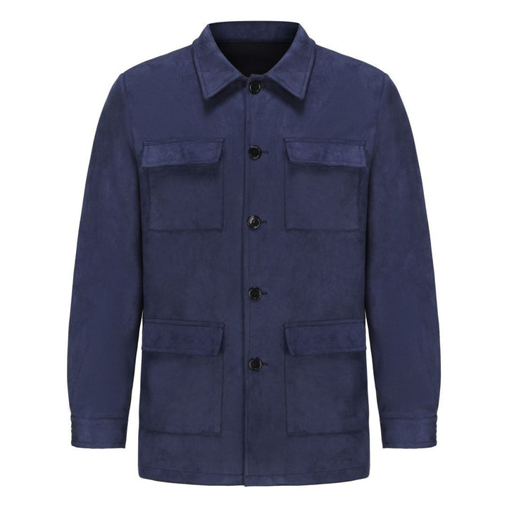 Utility jacket for women with large patch pockets and button placket Lune London