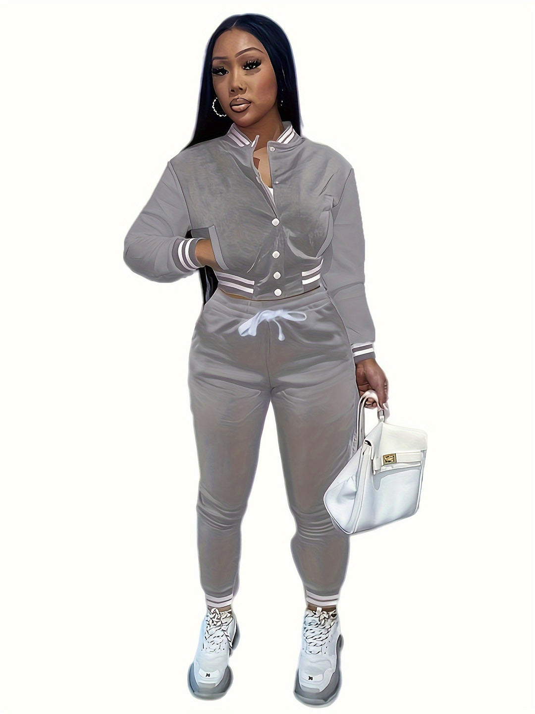 Ladies sporty jumpsuit with chic and stylish contrasts