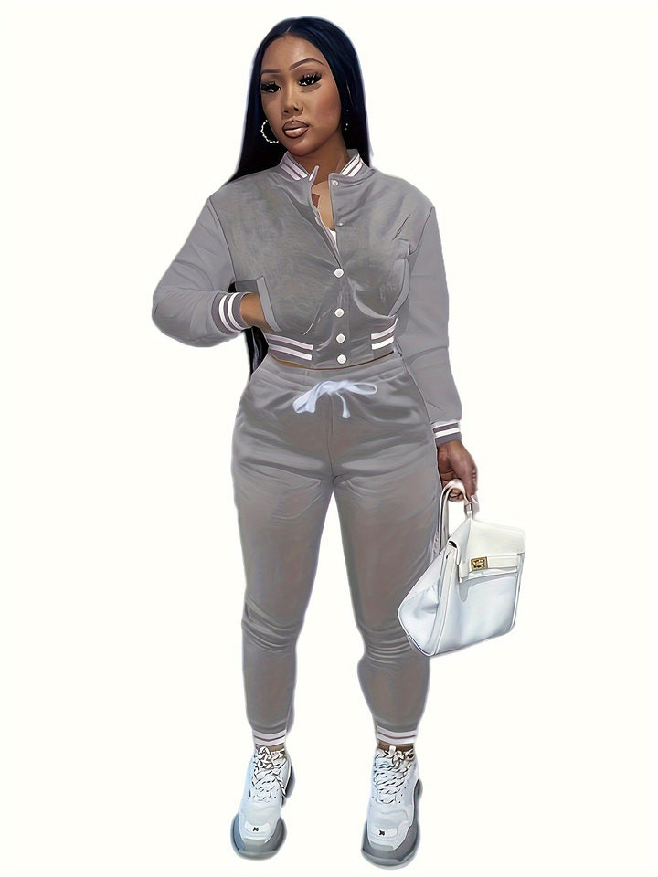 Ladies sporty jumpsuit with chic and stylish contrasts
