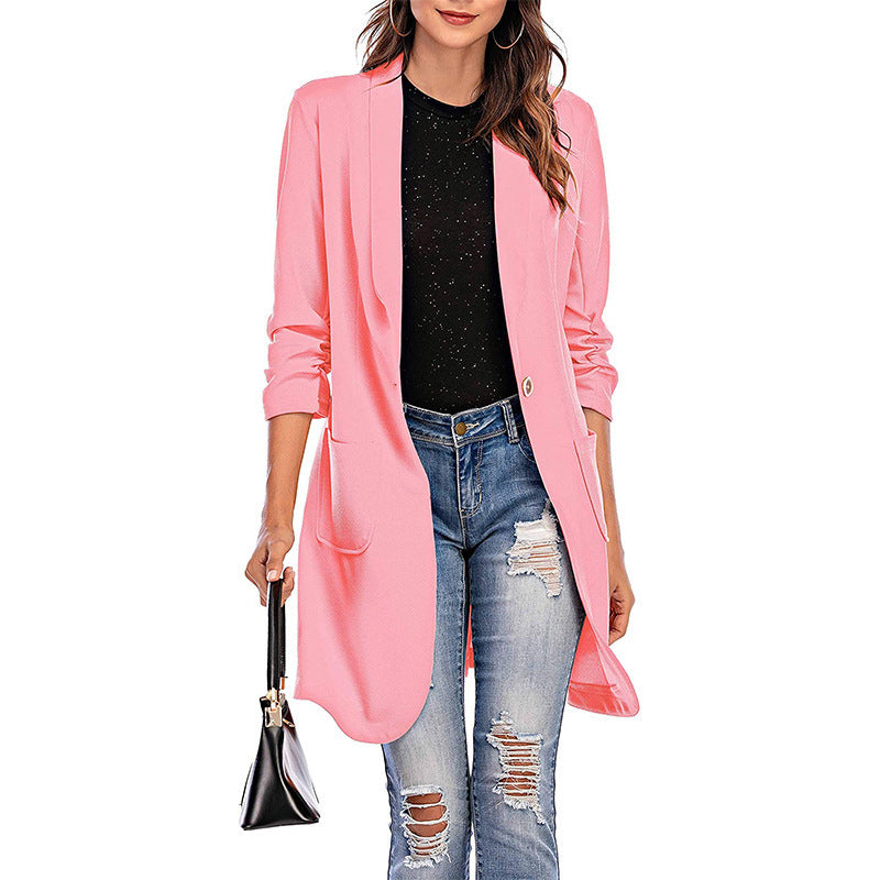 Lune London fitted longline blazer for women