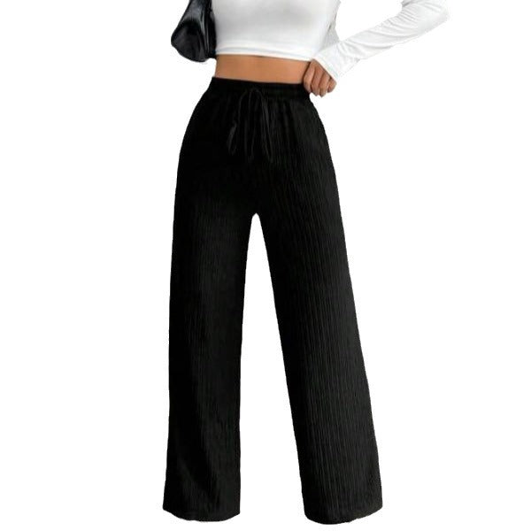 Wide pleated pants for women with elastic waist Lune London
