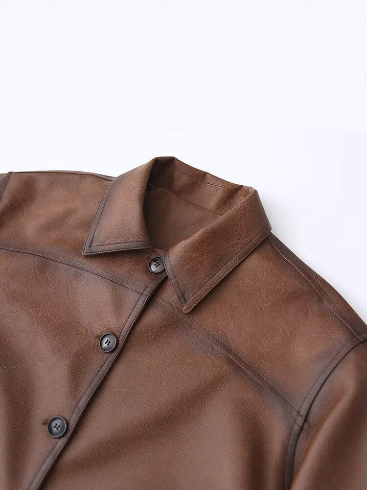 Short faux leather jacket for women with quilted design and practical flap pockets Lune London