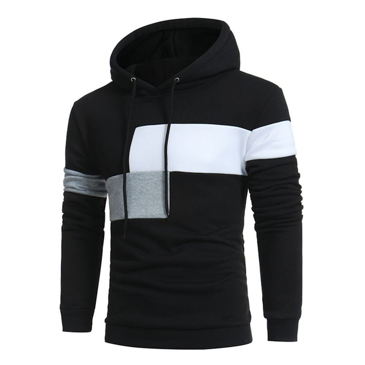 Sporty hooded sweater for men with chic and stylish color block design
