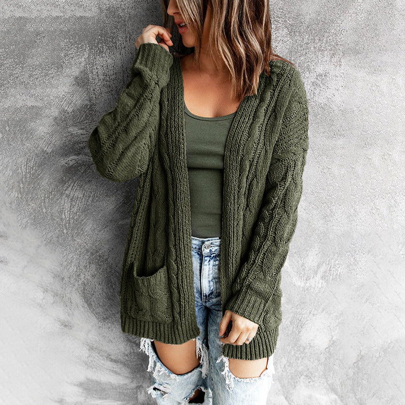 Women's knitted jacket with cable pattern Lune London