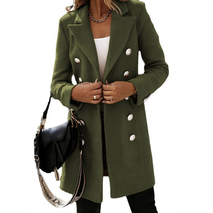 Women's Elegant and Comfortable Double-Breasted Wool Coat Lune London