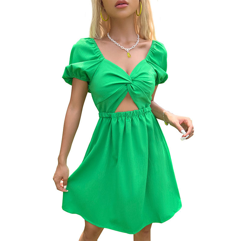 Women Cut-Out Twist Front Mini Dress Lune London