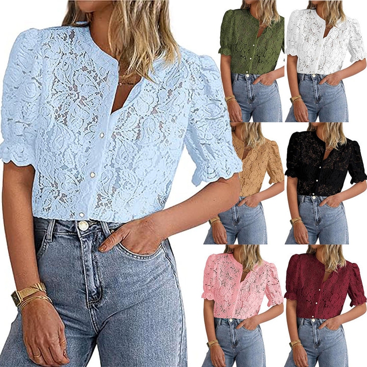 Lune London women's lace overlay blouse