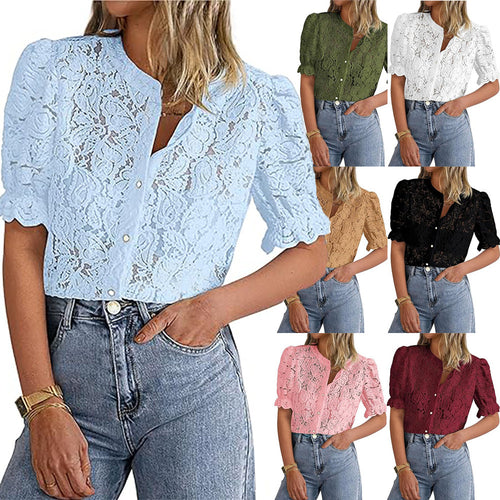 Lune London women's lace overlay blouse