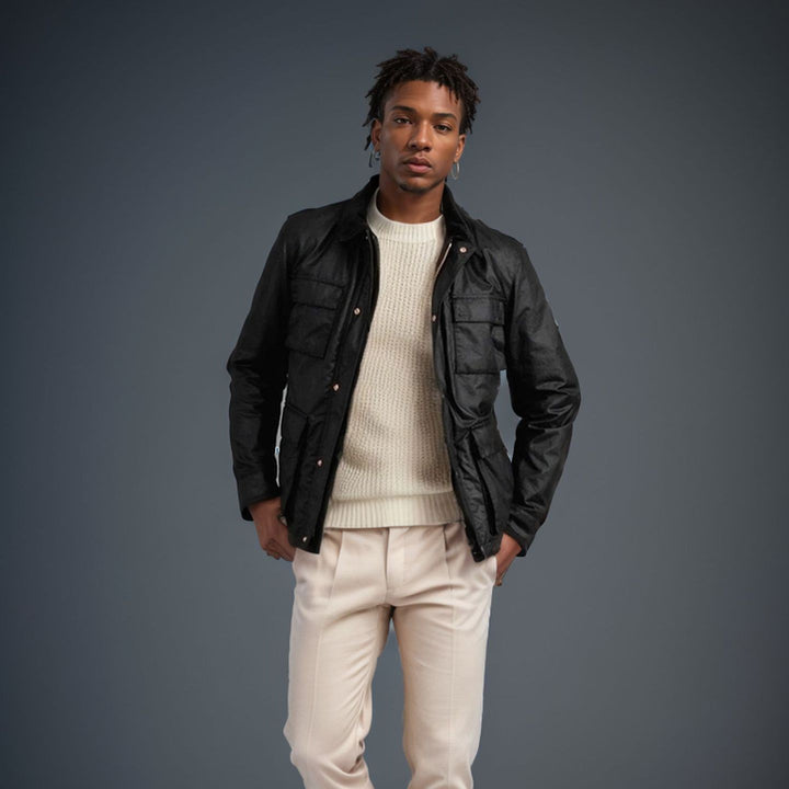 Functional sports jacket for men with practical pockets and high collar Lune London