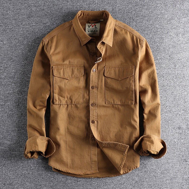 Men's cotton shirt with practical chest pockets and button-down collar Lune London