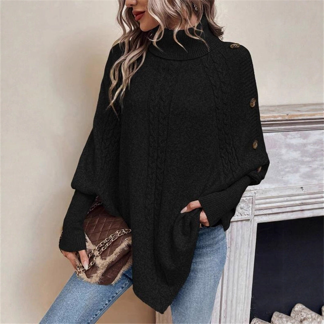 Elegant knit sweater for ladies with turtleneck and trendy details Lune London