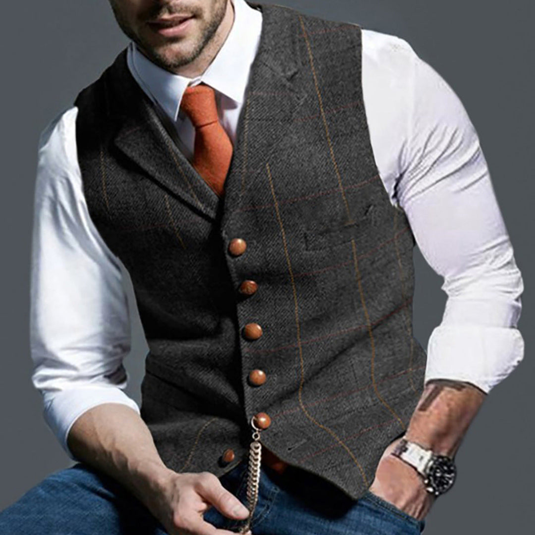 Men's Elegant Traditional Waistcoat Made Of High-Quality Fabric Lune London