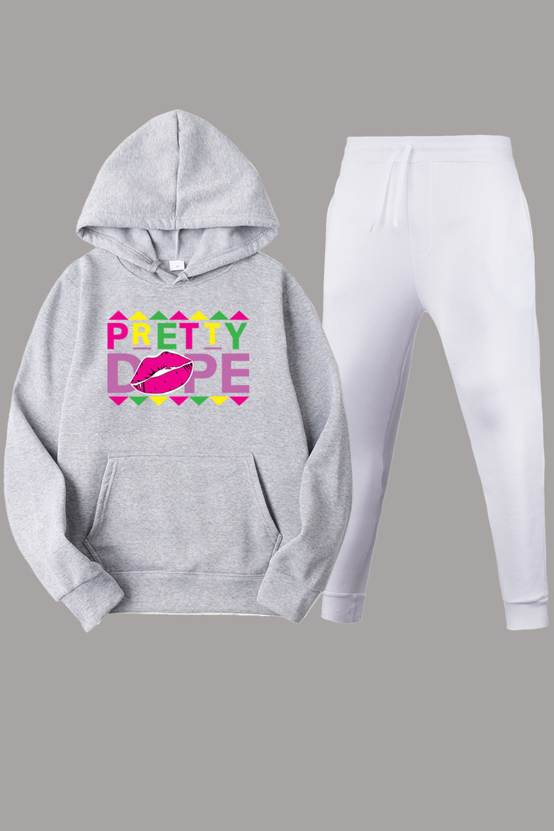 Sweatpants and hoodie set for women with modern graphics and creative print Lune London