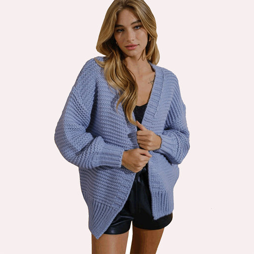 Ladies comfortable knitted vest with an open front design and a trendy structured pattern Lune London