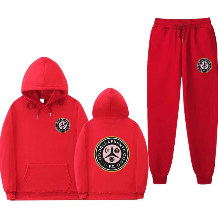 Women's comfortable leisure lounge suit with kangaroo pocket and modern logo Lune London