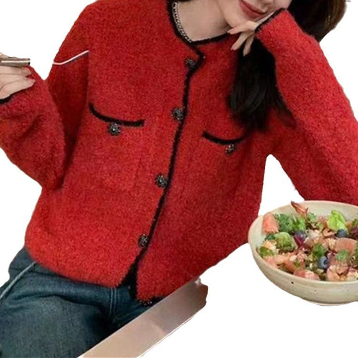 Ladies Cozy Cardigan with stylish button details and applied pockets Lune London