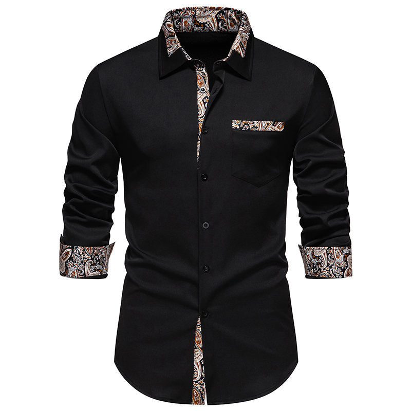 Classic long sleeve shirt for men with a modern paisley pattern Lune London