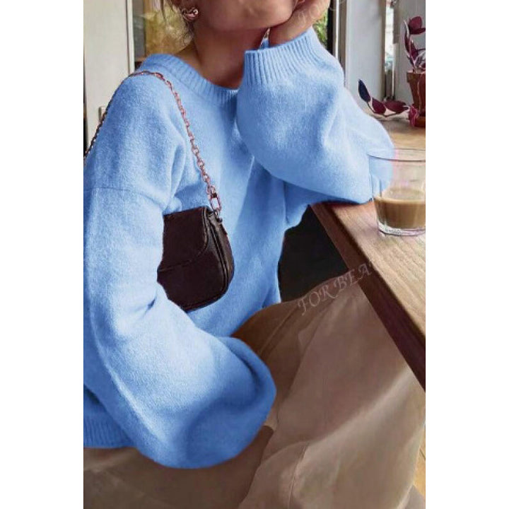 Pull féminin confortable à col rond en mélange de qualité tricot fin Chic & Stil