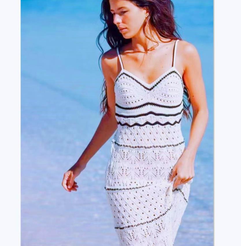 Maxi crochet dress for ladies with a flowing cut and refined details Lune London